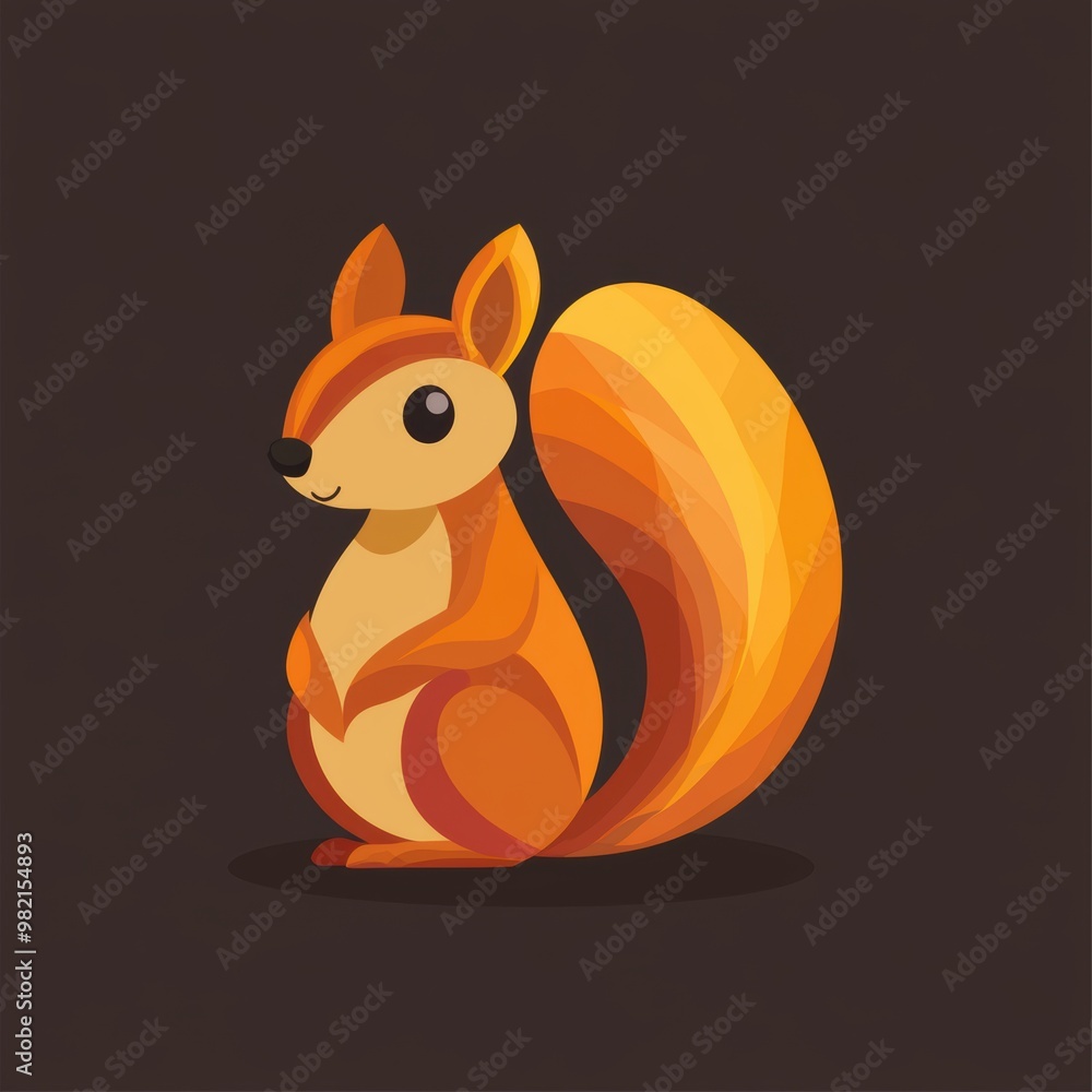 Fototapeta premium Cute Squirrel Illustration.