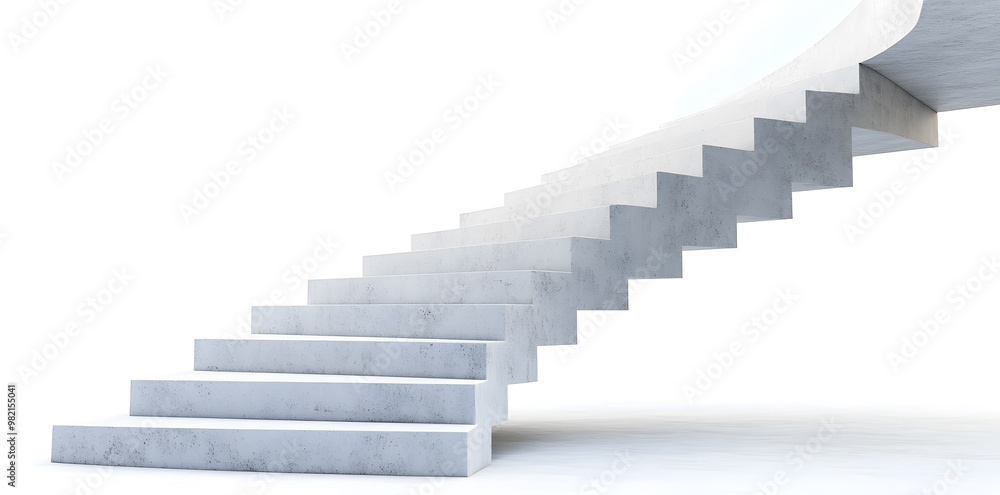 White steps architecture staircase isolated on white background White steps architecture staircase isolated on white background