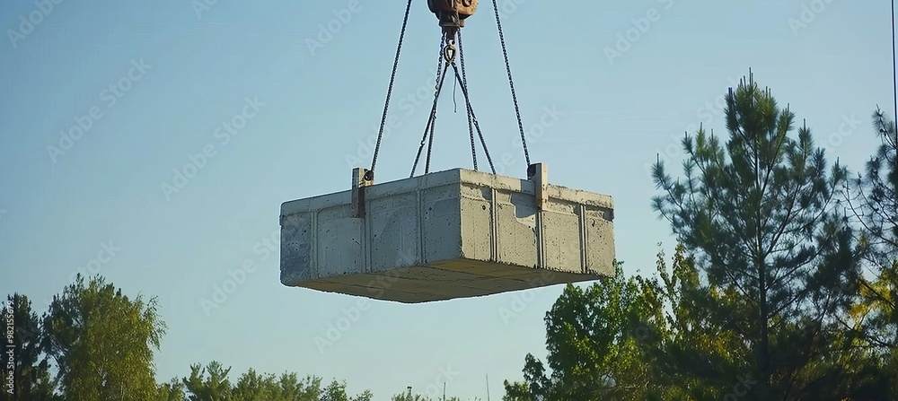 Crane lifting construction blocks at building site for efficient project development Crane lifting construction blocks at building site for efficient project development