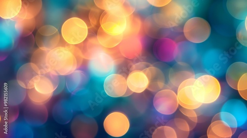 Abstract Colorful Bokeh Background: Dreamy Lights and Sparkling Effects