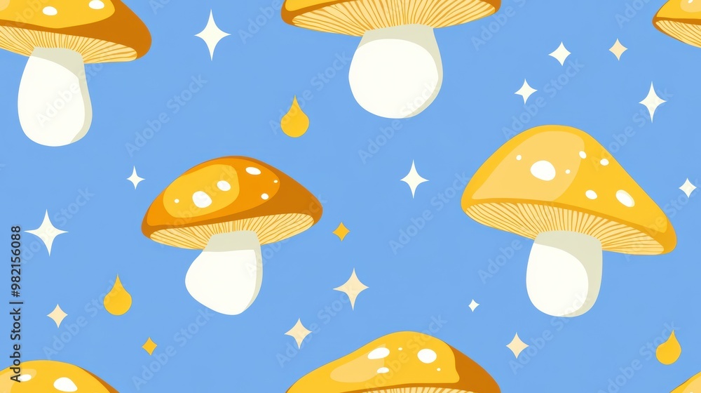 Yellow Mushrooms Pattern. Yellow Mushrooms Pattern.