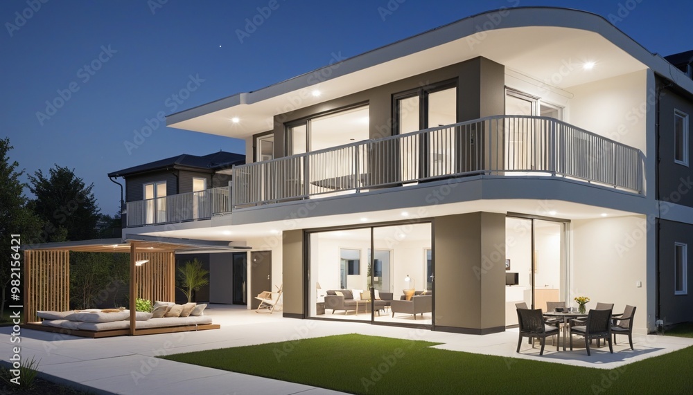 Fototapeta premium Modern eco-friendly multifamily home
