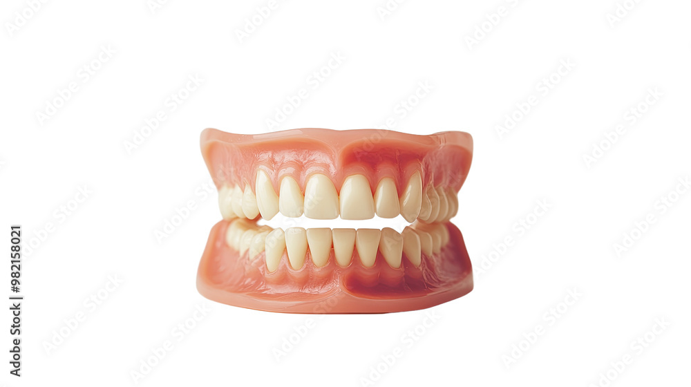 Obraz premium Dental prosthesis on a white transparent background