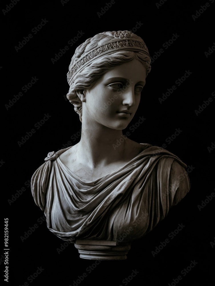 Woman's bust in black and white Woman's bust in black and white