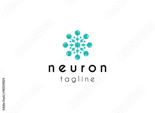 Abstract Neuron logo template vector illustration. 