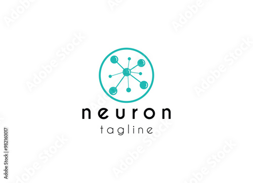 Abstract Neuron logo template vector illustration. 