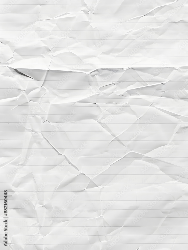 Obraz premium White crumpled paper isolated on white background. Wrinkles and irregular folds form intricate textures