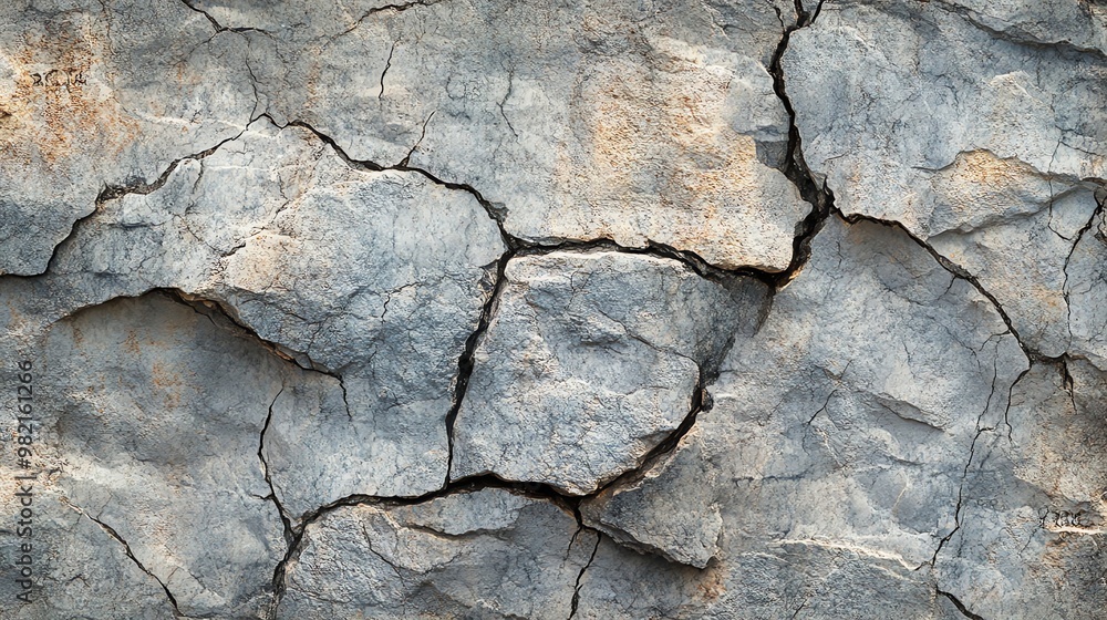 Cracked stone surface with grey, brown and white tones. Cracked stone surface with grey, brown and white tones.
