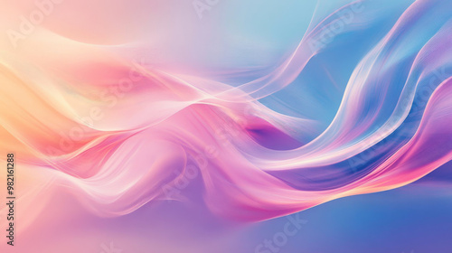 Wallpaper Mural A dynamic abstract background with flowing, colorful lines in soft gradients of pink, blue, and purple, creating a sense of motion and fluidity. Torontodigital.ca