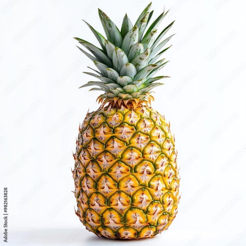 Whole ripe pineapple isolated on white background. Whole ripe pineapple isolated on white background.