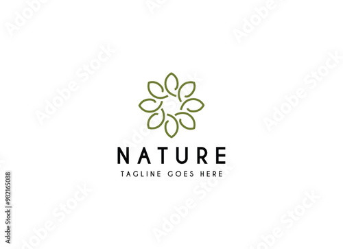 Nature leaf logo design vector illustration, simple and minimalist leaf logo