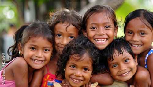 Group of children. Universal Children's Day. World Children's Day.  Bal Diwas. Dia das Crianças.  World Day Against Child Labour.  International Day of Innocent Children Victims of Aggression. 