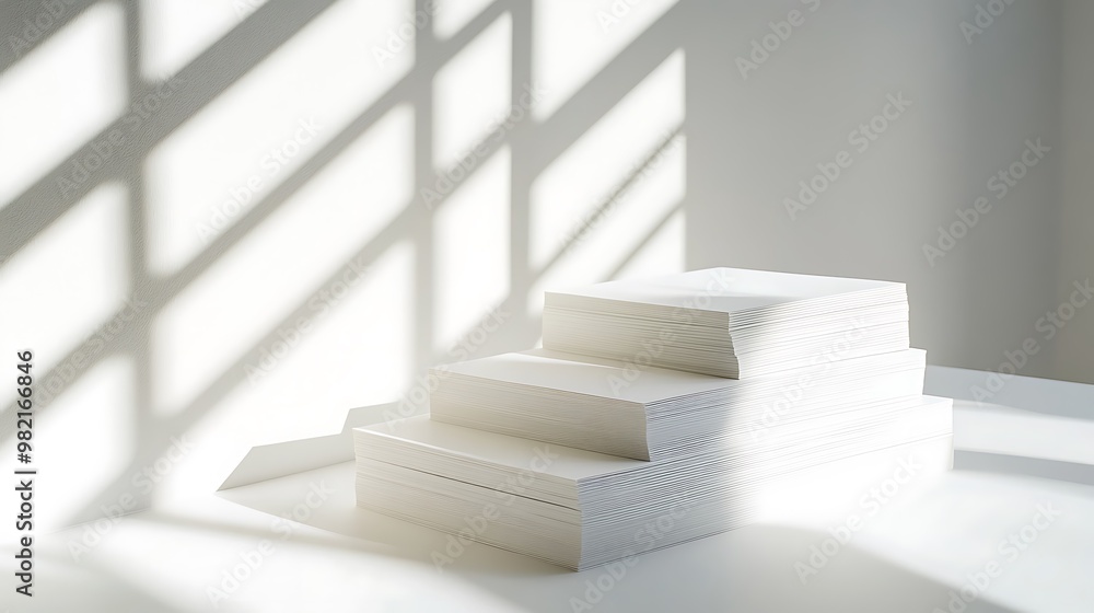 Fototapeta premium Blank business card mockup on white textured background 3d illustration 3d rendering card template