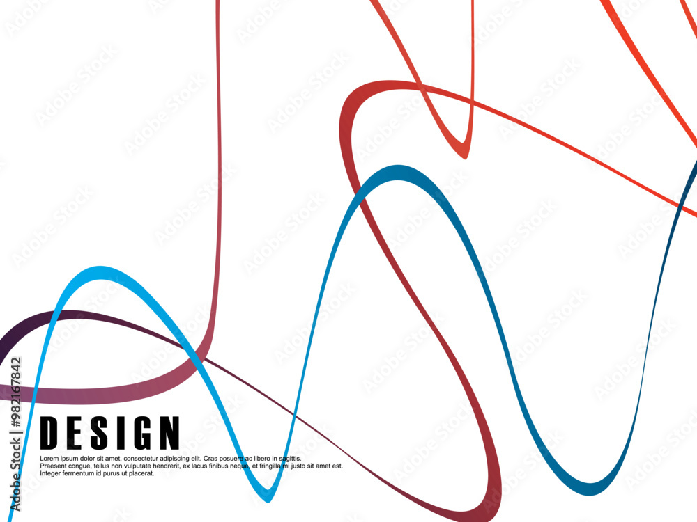 White background with colorful gradient ribbon pattern. White background with multicolored stripes pattern. Modern background.