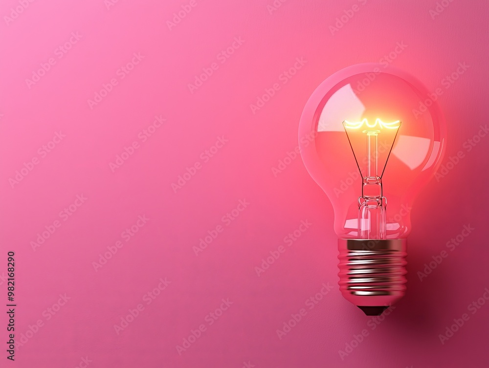 A glowing light bulb against a vibrant pink background, symbolizing creativity and inspiration in design and innovation. A glowing light bulb against a vibrant pink background, symbolizing creativity and inspiration in design and innovation.