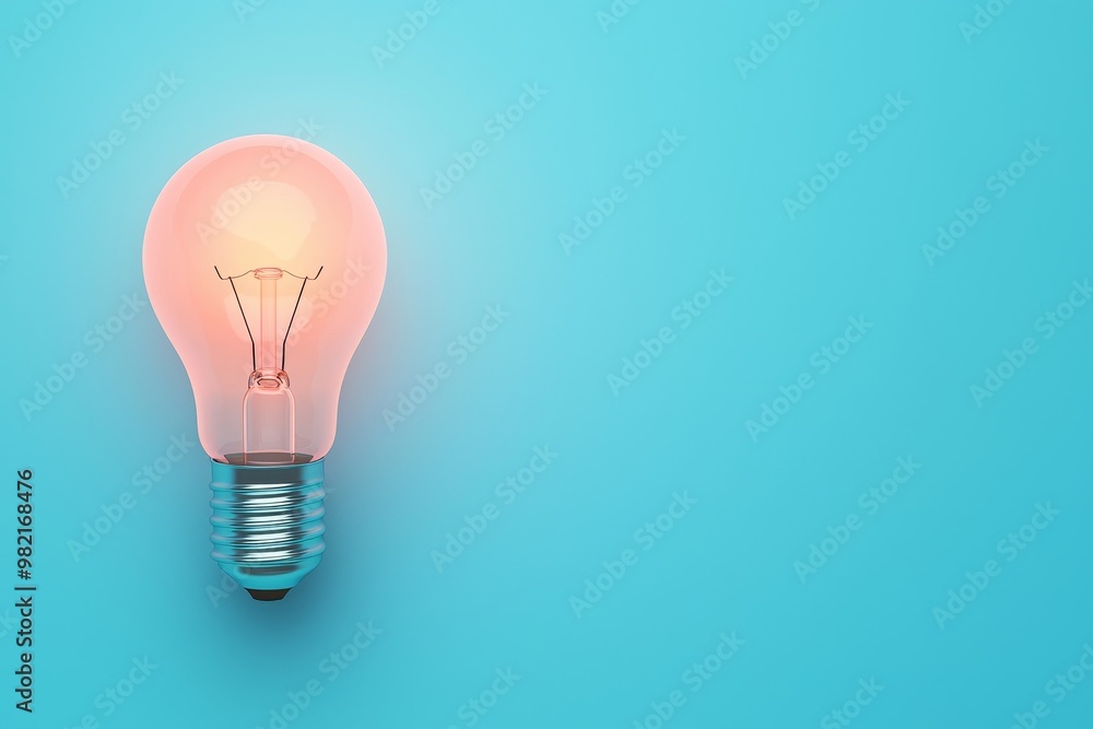 A glowing light bulb against a soothing blue background, symbolizing creativity and innovative ideas. A glowing light bulb against a soothing blue background, symbolizing creativity and innovative ideas.
