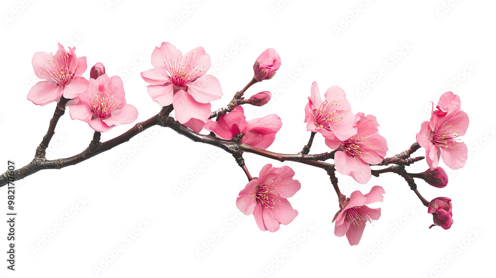 Tree branch flower on a white transparent background Tree branch flower on a white transparent background