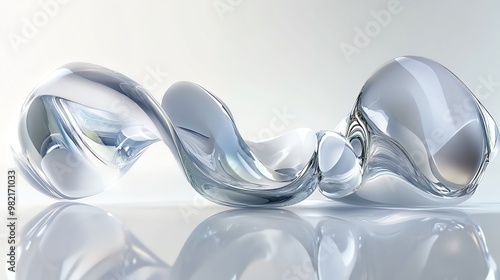 Abstract 3D render of a glassy, liquid-like form.