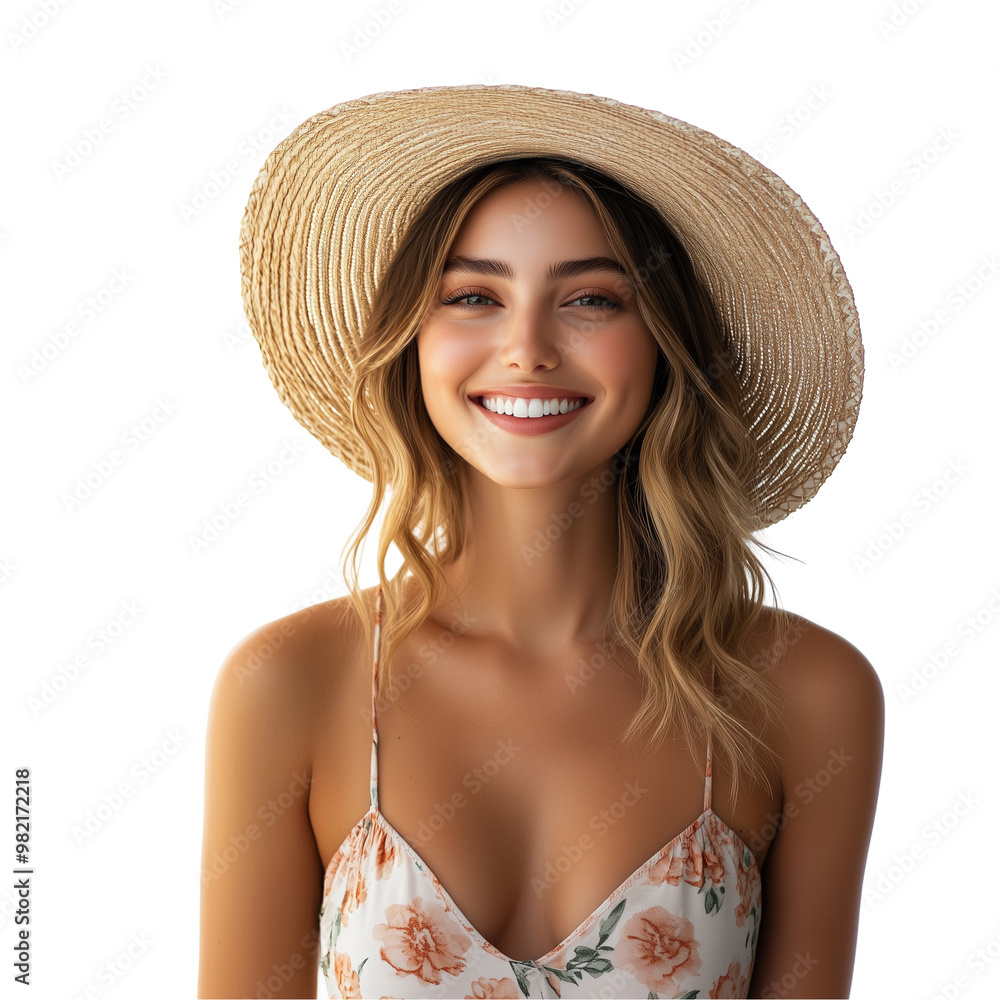 portrait of a woman with a straw hat