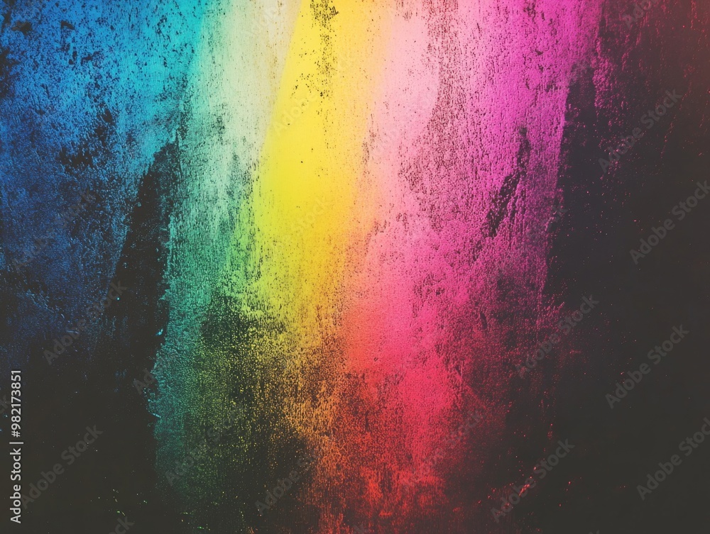 Fototapeta premium Rainbow on black background