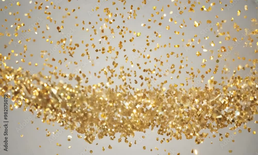 Falling confetti glittering with gold Falling confetti glittering with gold