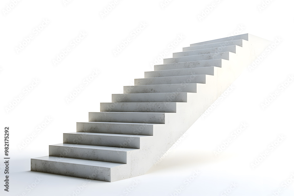 White steps architecture staircase isolated on white background White steps architecture staircase isolated on white background