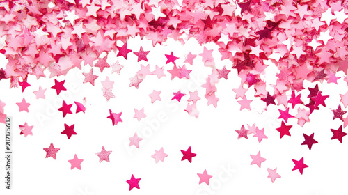 Heart confetti on a white transparent background