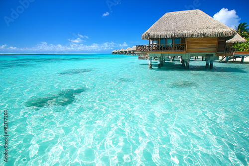 Overwater Bungalows in Paradise. "Luxury Overwater Retreats in Tropical Paradise"