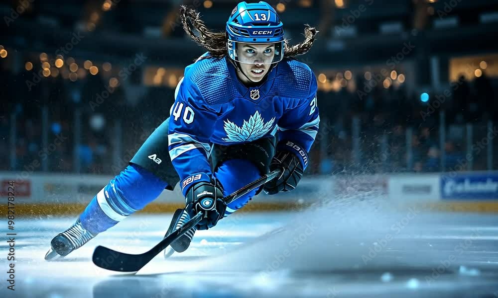 Hockey Player in Action