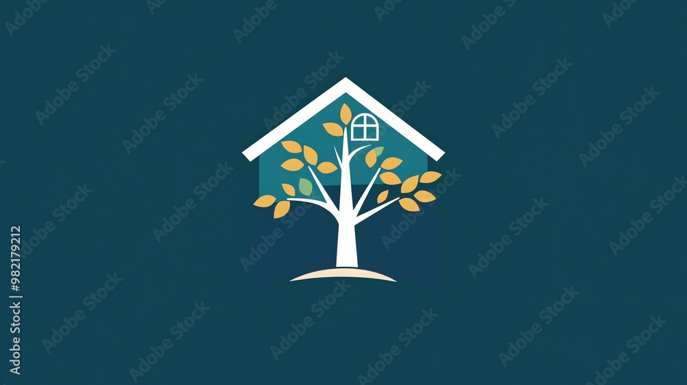 A stylized logo featuring a tree growing out of a house. A stylized logo featuring a tree growing out of a house.
