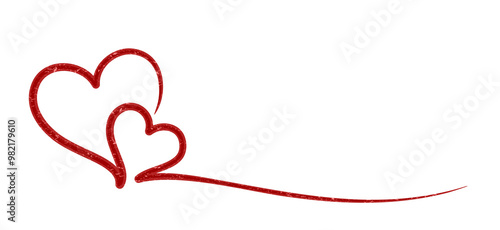 The symbol of a red stylized hearts.