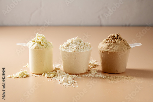 Принти на полотні Protein powder in scoops