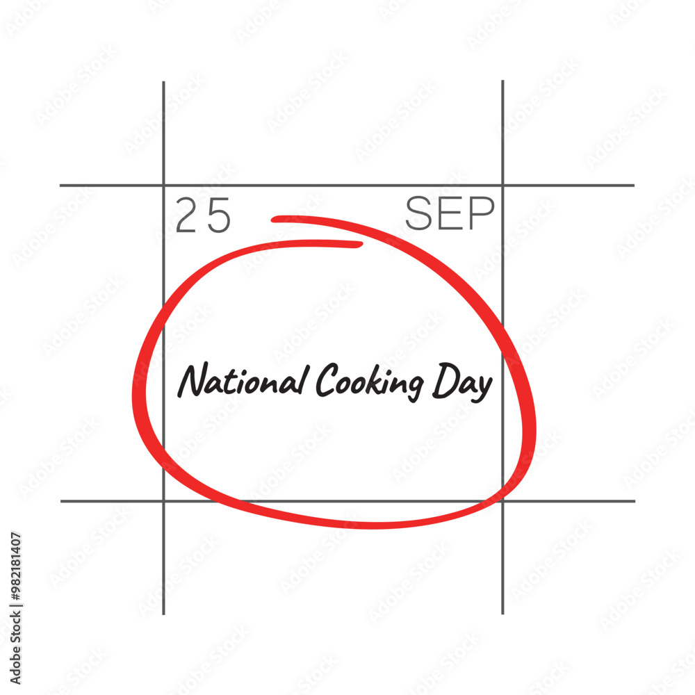 Obraz premium National Cooking Day, September 25 - calendar date.