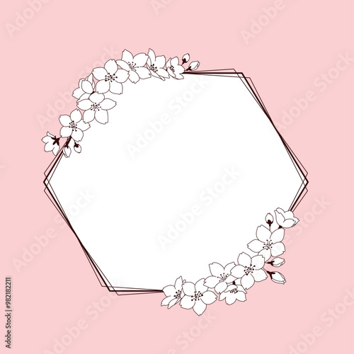 桜の花のベクターフレーム素材