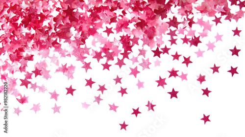 Heart confetti on a white transparent background