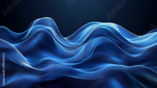 Wallpaper Mural Abstract Blue Wave Pattern with a Subtle Grid Texture Torontodigital.ca