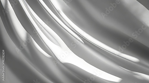 Abstract Texture of White Fabric with Light and Shadow