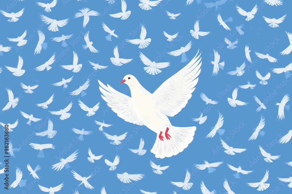 Silhouette bird pattern with textured effect on off-white background. Beautiful simple AI generated image Silhouette bird pattern with textured effect on off-white background. Beautiful simple AI generated image