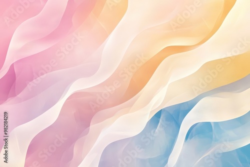 Rainbow wave abstract background design element - curves banner. Beautiful simple AI generated image