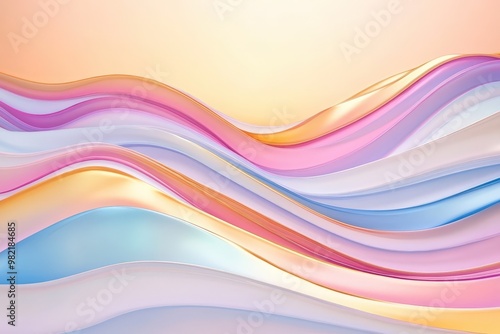 Smooth abstract background image with rainbow-colored waves , rainbow, colorful, abstract, smooth, waves, gradient, background. Beautiful simple AI generated image