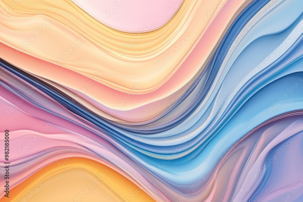 abstract colorful background with waves - generative ai. Beautiful simple AI generated image abstract colorful background with waves - generative ai. Beautiful simple AI generated image