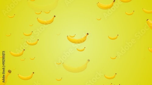 Lots of bananas floating out, motion graphics