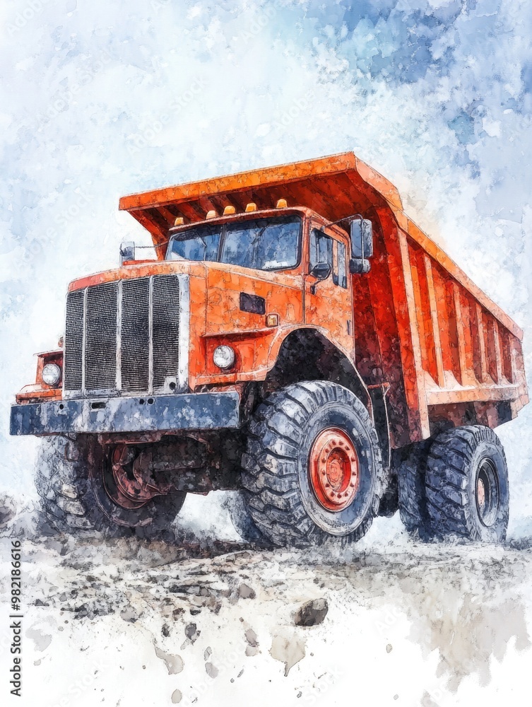 Dump Truck in Snow Dump Truck in Snow