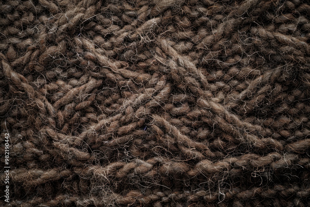 Close-up of brown knitted wool fabric. Perfect for textile, fashion, and craft projects. Close-up of brown knitted wool fabric. Perfect for textile, fashion, and craft projects.