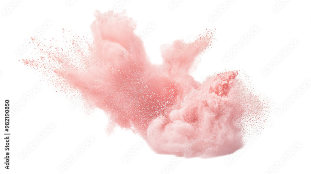 Fototapeta premium Sand flying explosion on a white transparent background
