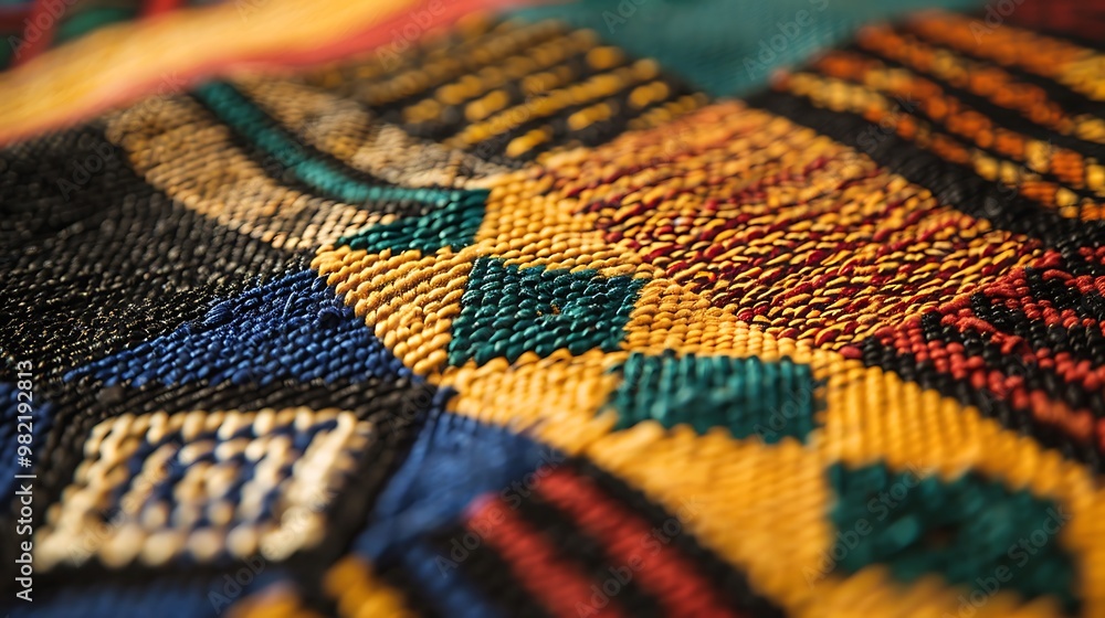 hand-crafted Kwanzaa mat with traditional African patterns and colors hand-crafted Kwanzaa mat with traditional African patterns and colors