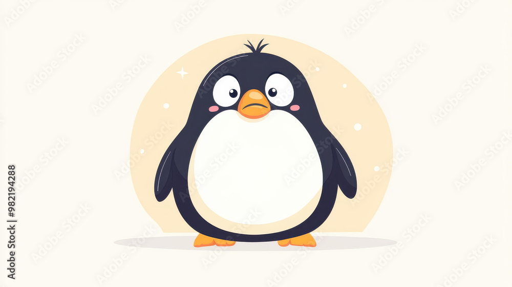 Fototapeta premium A fun, colorful penguin design perfect for tshirts and apps, bringing a whimsical touch to your style and projects