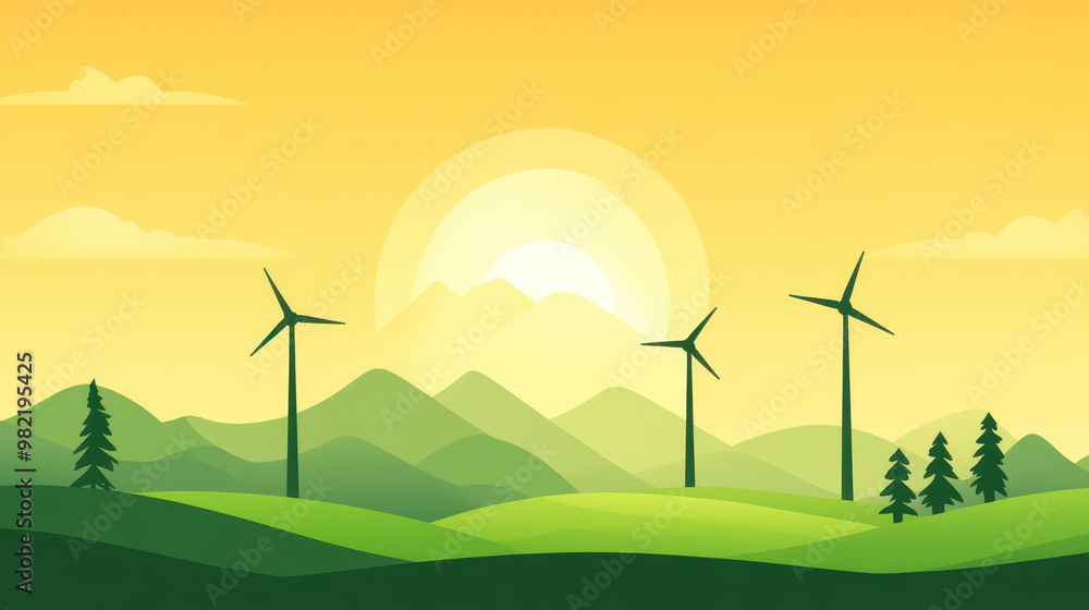 Obraz premium Discover vibrant 2D illustrations embodying the lively spirit of ecofriendly power for your design needs.