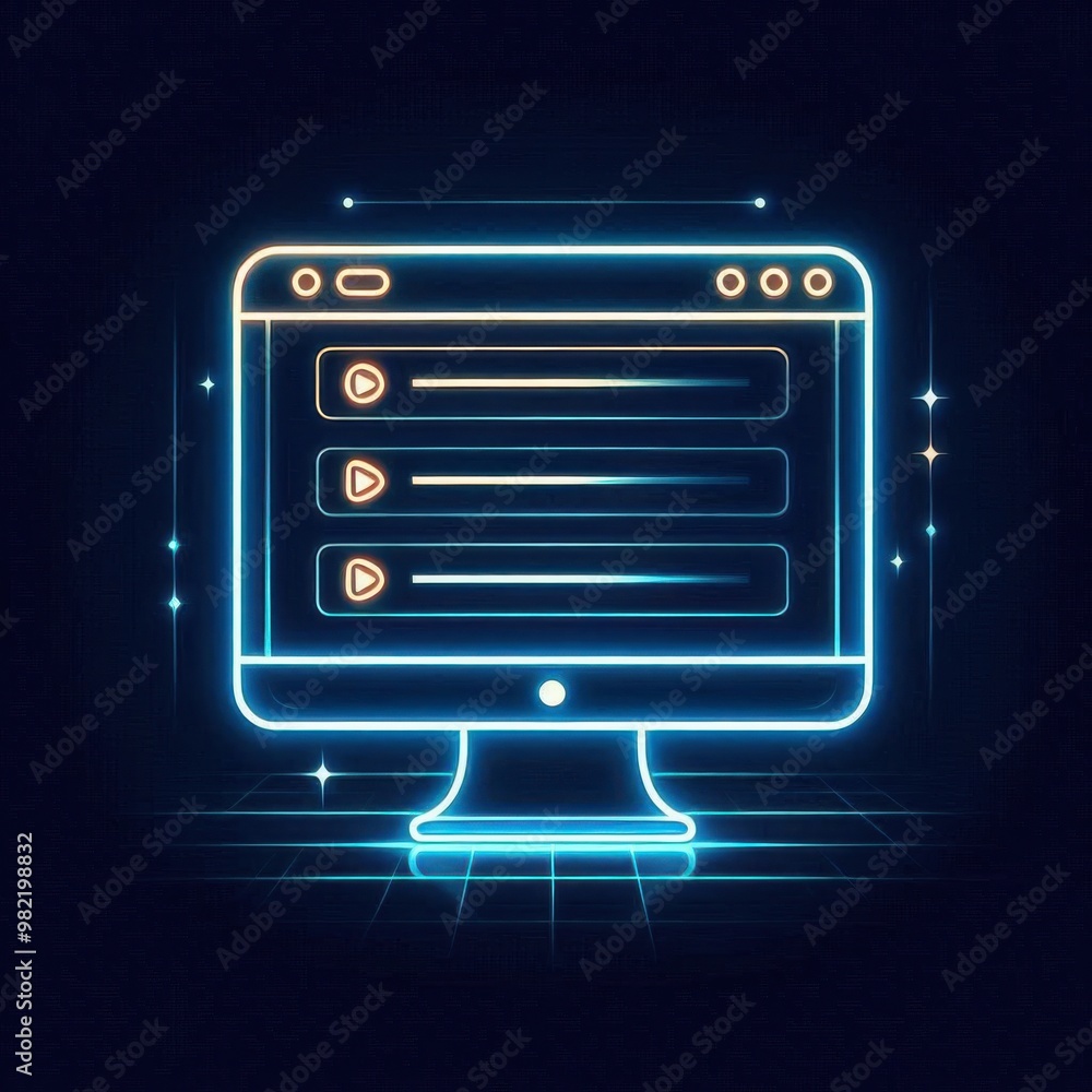 illustration of computer screen vector in dark illustration of computer screen vector in dark