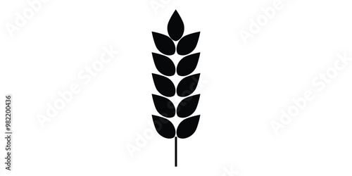 Wheat icon logo isolated on white background. Agriculture ears of wheat illustration.